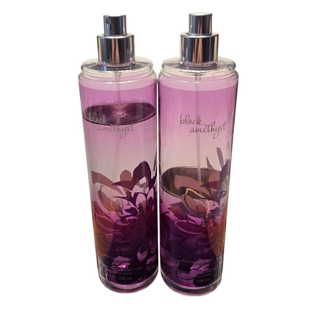 Bath & Body Works Black Amethyst Fine Fragrance Mist 2 Bottles 80% & 50% full